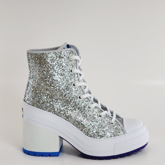 Converse Chuck 70 De Luxe Heel Pride Glitter Women's Platform Boots A06028C NWT - Picture 2 of 6
